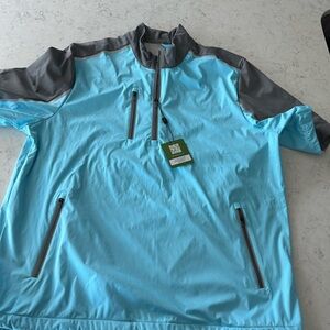 Men's Blue and Gray Windbreaker